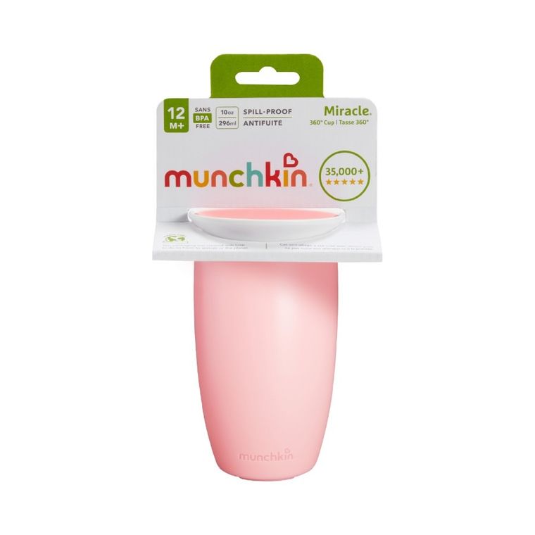 Munchkin, Miracle 360°, kubek, różowy, 296 ml