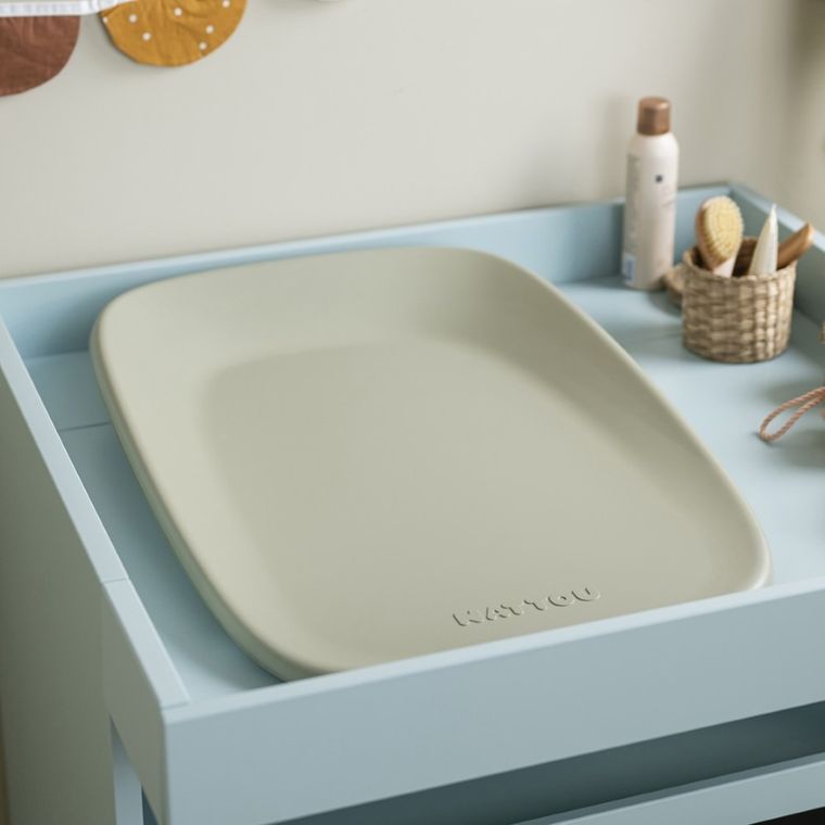 Nattou, Softy, miękka mata do przewijania, green, 50-70 cm + Aquaint, płyn antybakteryjny, 50 ml