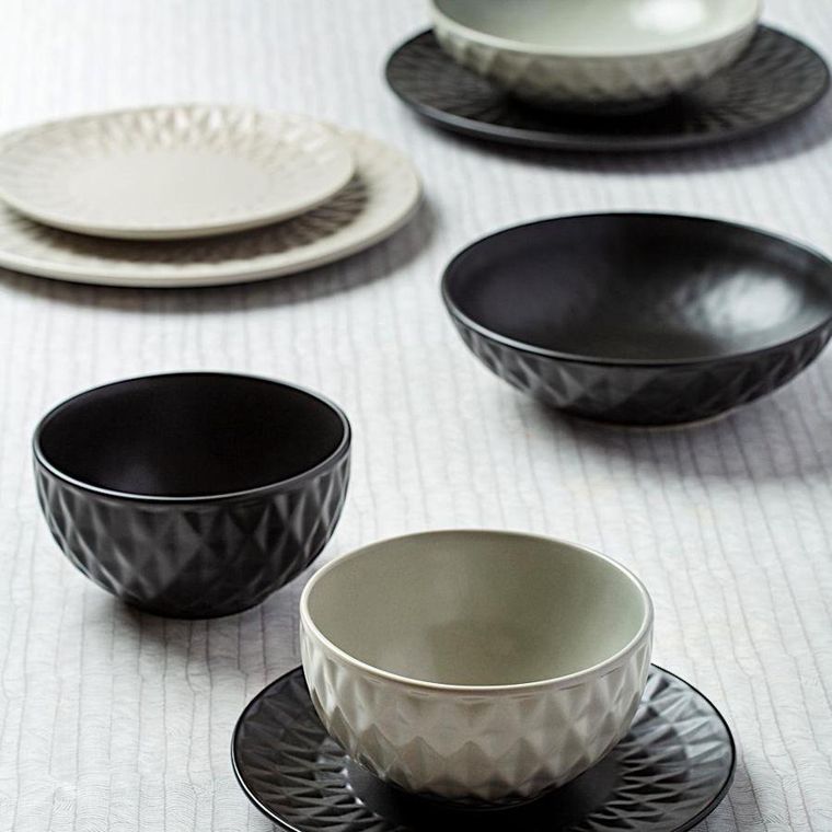 NAVA, talerz ceramiczny, deserowy, Soho Classic, czarny, 20 cm