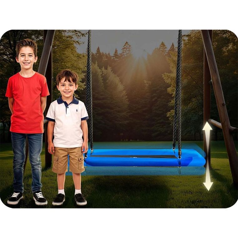 Neo-Sport, Swingo huśtawka bocianie gniazdo prostokątna, 110-70 cm