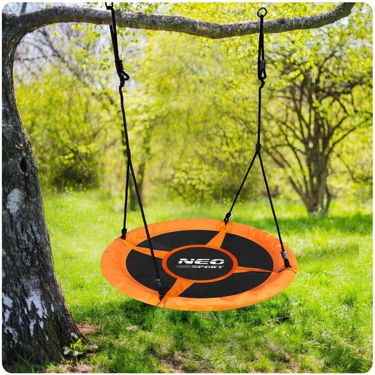 Neo-Sport, Swingo, huśtawka okrągła, bocianie gniazdo, pomarańczowa, 95 cm