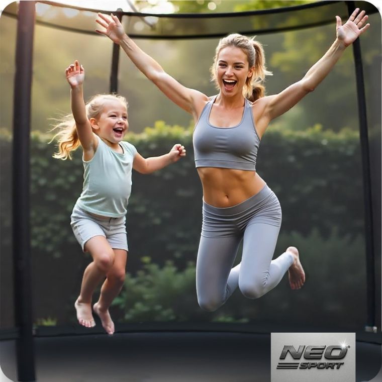 Neo-Sport, trampolina ogrodowa, profilowana, z siatką wewnętrzną, 10ft/312 cm