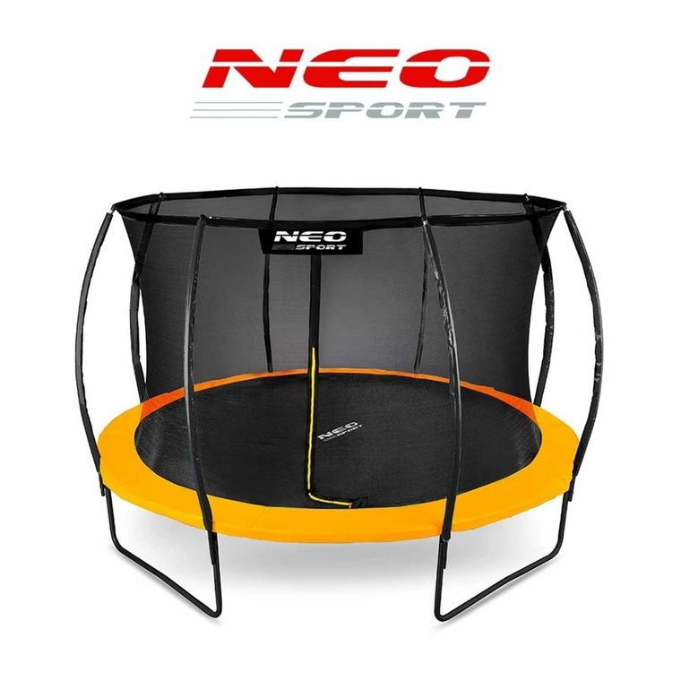 Neo-Sport, trampolina ogrodowa profilowana, z siatką wewnętrzną, 12ft/374 cm
