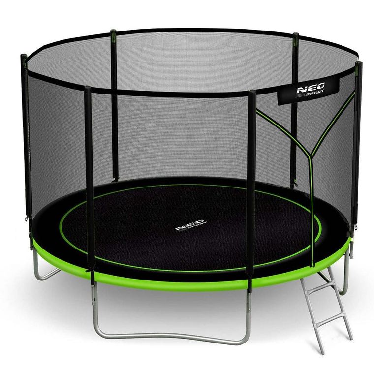 Neo-Sport, trampolina ogrodowa z siatką zewnętrzną i drabinką, 10ft/312cm