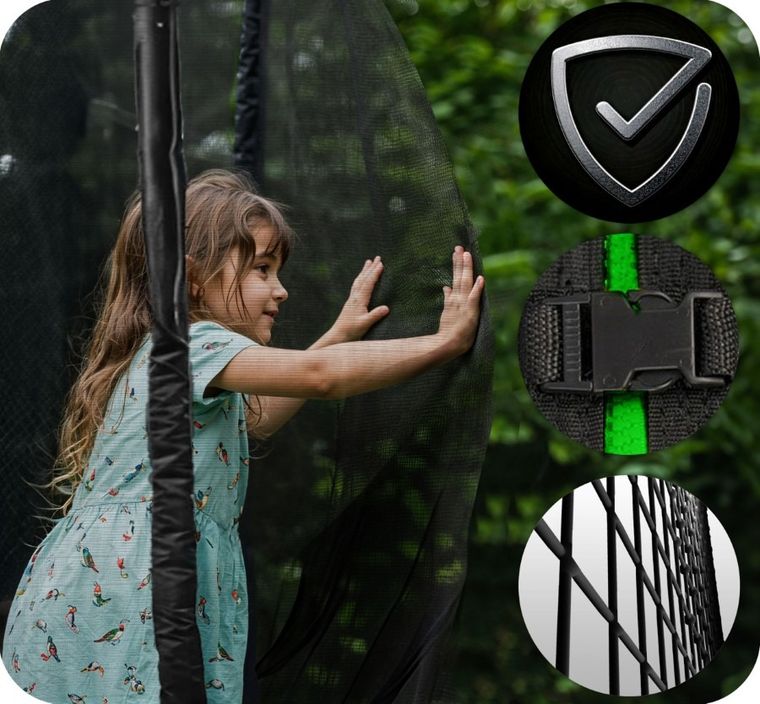 Neo-Sport, trampolina ogrodowa z siatką zewnętrzną i drabinką, 183 cm