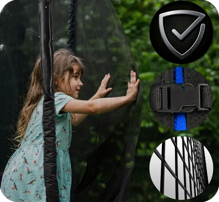 Neo-Sport, trampolina ogrodowa z siatką zewnętrzną i drabinką, 6ft/183 cm