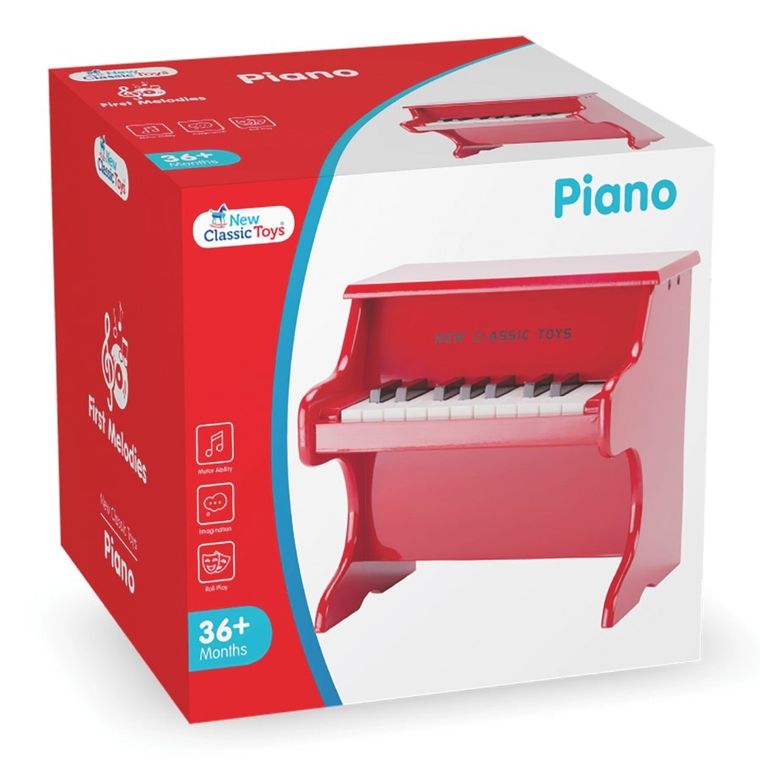 New Classic Toys, Pianino, czerwone, 18 klawiszy