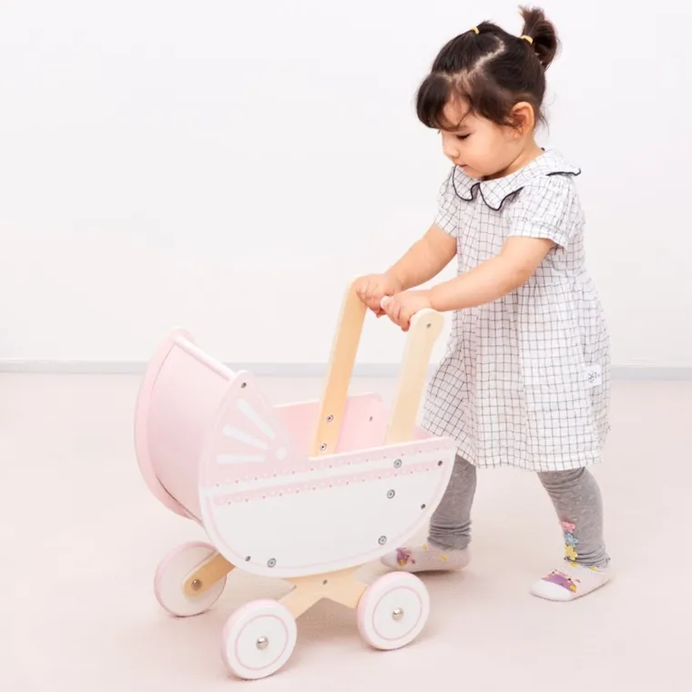 New Classic Toys, wózek dla lalek, z pościelą, pink