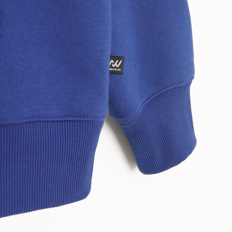 Niebieska bluza unisex z kapturem o kroju oversize NOWEAR