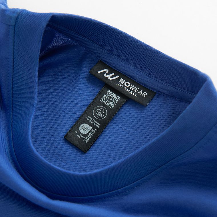 Niebieska koszulka basic o kroju relaxed NOWEAR