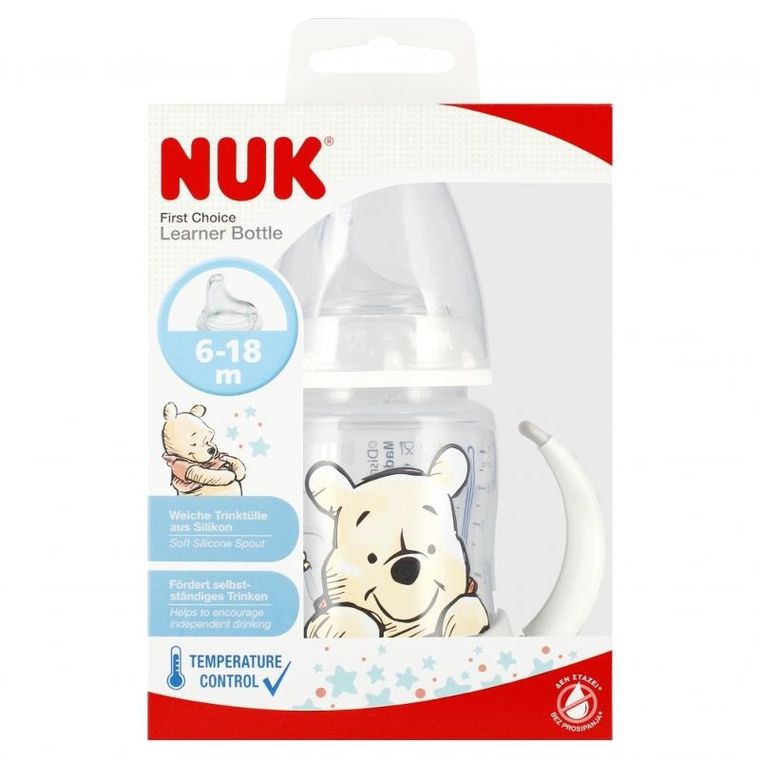 Nuk, Kubuś Puchatek, First, butelka z uchwytem, 6-18m, 150 ml, 1 szt.