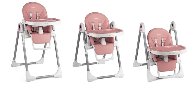 Nukido, Belo, krzesełko do karmienia ze stolikiem, różowe
