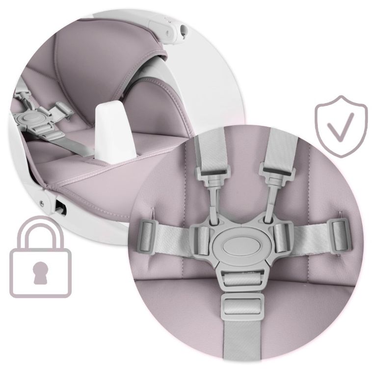 Nukido, Belo, krzesełko do karmienia ze stolikiem, wrzosowe