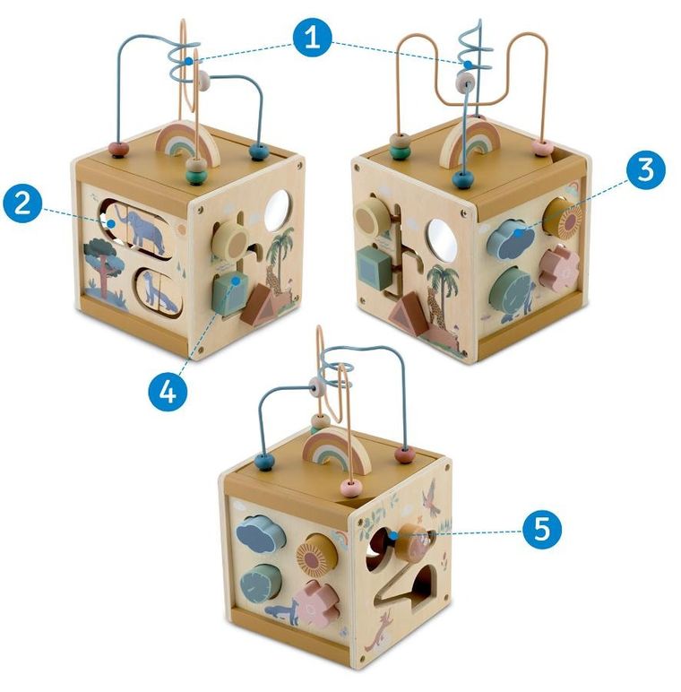 Nukido, kostka, drewniana zabawka sensoryczna