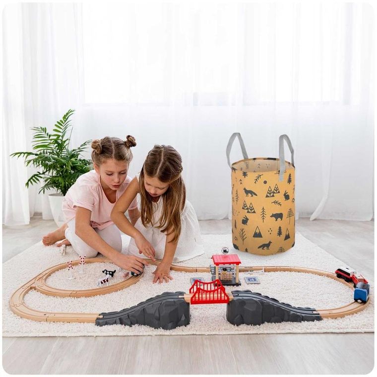 Nukido, kosz na zabawki, pomarańczowy