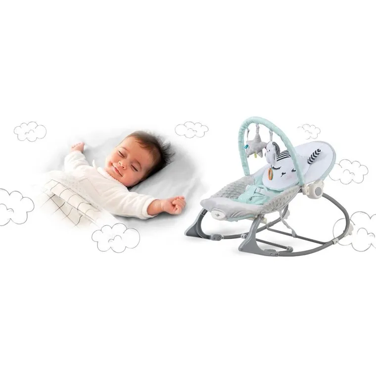 Nukido, leżaczek bujaczek z wibracją, miętowy