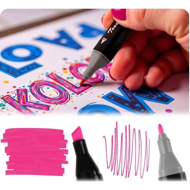 Nukido, markery alkoholowe z torbą, 120 szt.