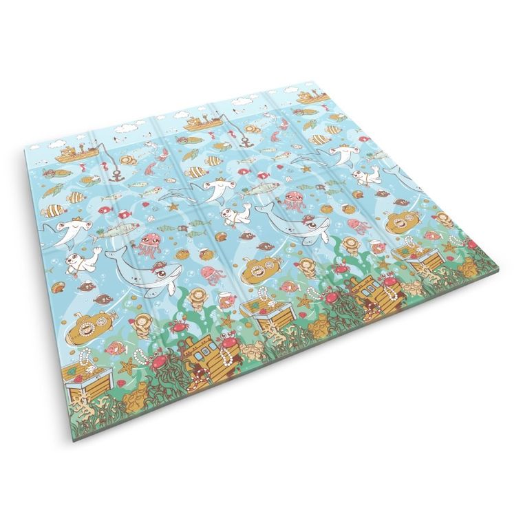 Nukido, mata piankowa, składana, ocean, 200-180-1 cm