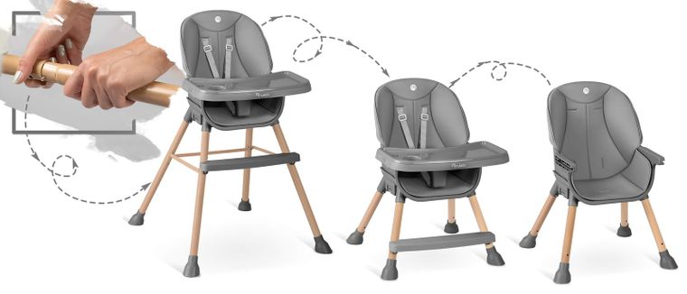 Nukido, Tilo, krzesełko do karmienia, szare