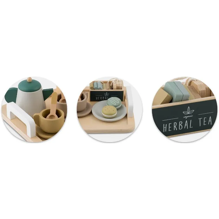 Nukido, zestaw do herbaty, drewniany