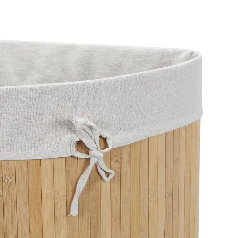 Nuxio, Arco, narożny kosz na pranie, bambus, 60l