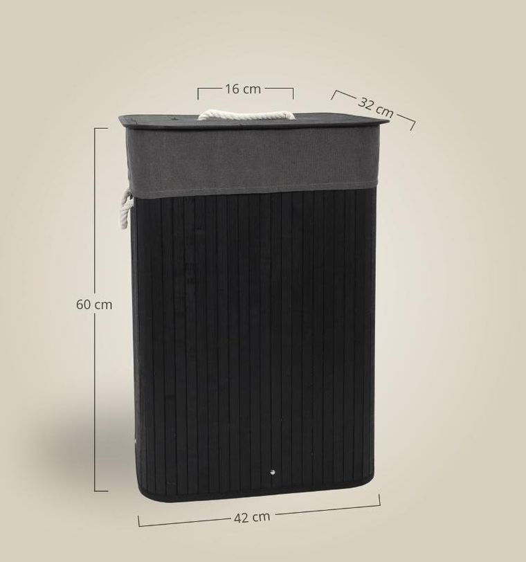 Nuxio, Sade, bambusowy kosz na pranie, 80l