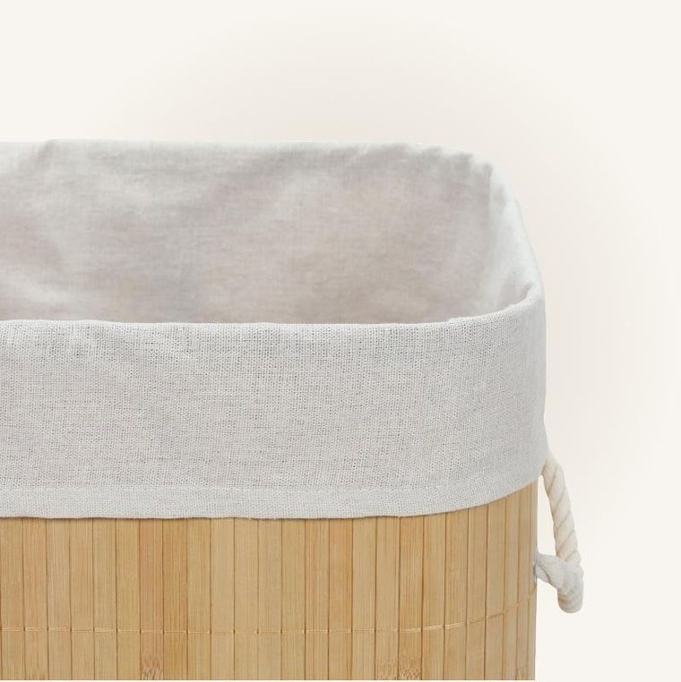 Nuxio, Sana, bambusowy kosz na pranie z wyjmowanym workiem, 60l