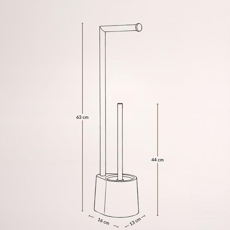 Nuxio, Stilk, stojak na papier toaletowy i szczotkę do WC, 63 cm