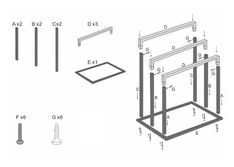 Nuxio, stojak na ręczniki 3-ramienny, Balvo