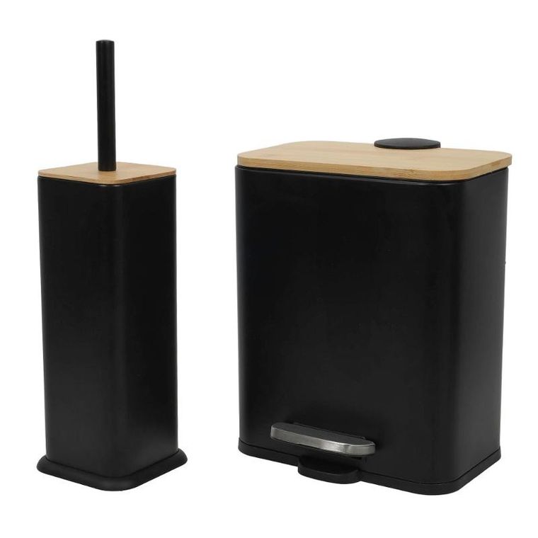 Nuxio, Zetru, wąski kosz łazienkowy z bambusem, 5l