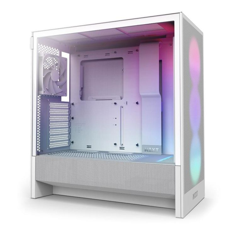 NZXT, H5 Flow, obudowa komputerowa, z oknem, RGB MIDI TOWER, biała