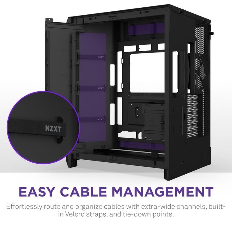 NZXT, obudowa komputerowa z oknem, H9 FLOW RGB+ MIDI TOWER, czarna