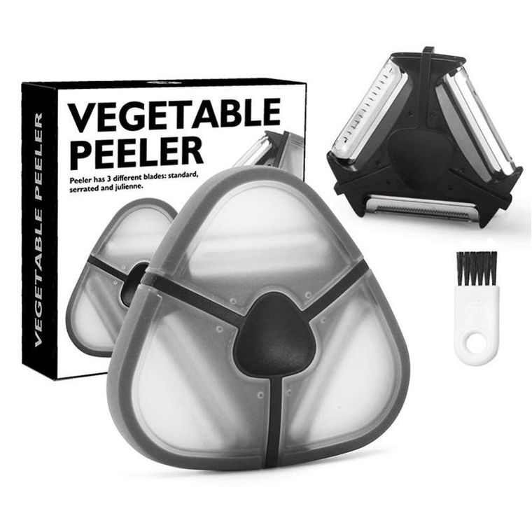 Obieraczka z trzema ostrzami 3w1, czarna