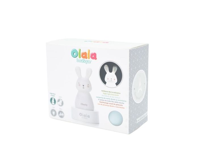 Olala, Króliczek Charly, lampka nocna LED, niebieska