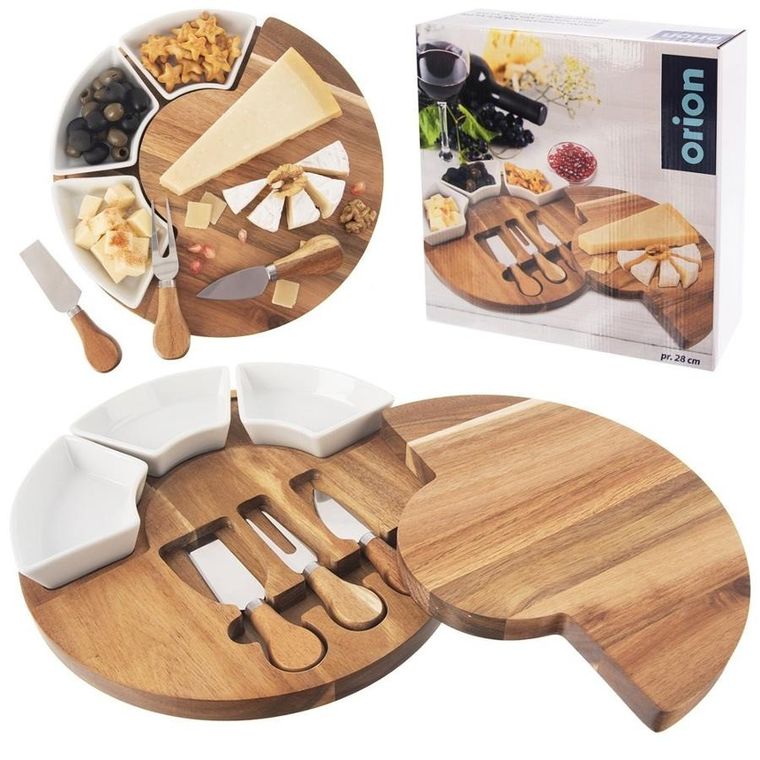 Orion, deska do serów z nożami i miseczkami, 7 elementów