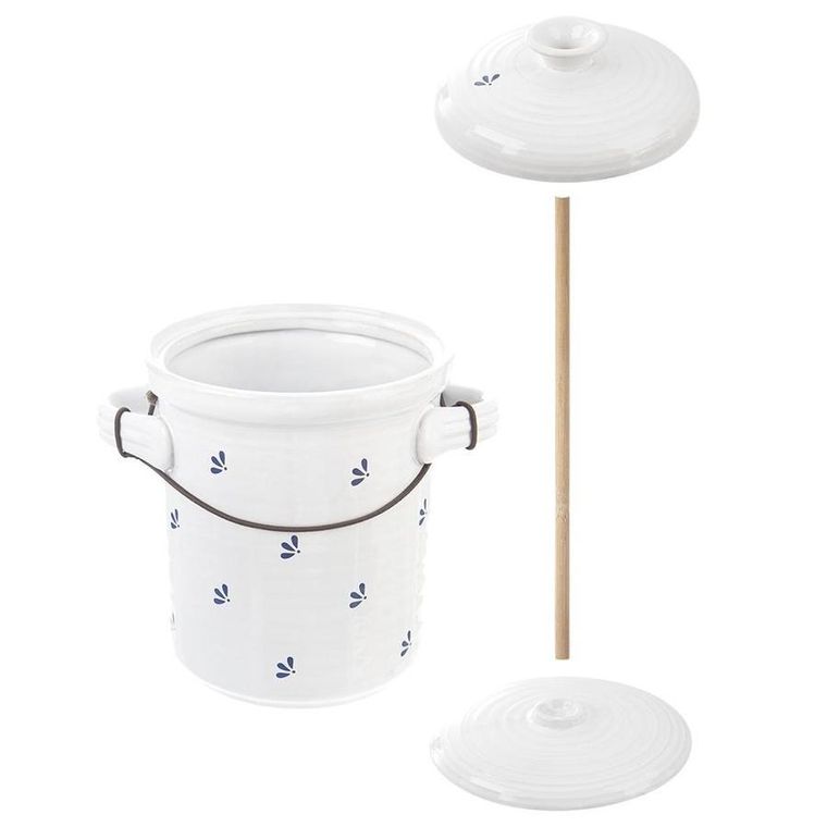 Orion, garnek do kiszenia kapusty ogórków, ceramiczny, biały, 2.5 l, Modrobila