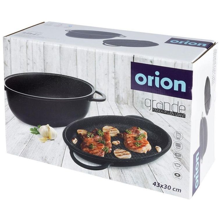 Orion, GRANDE, brytfanna granitowa, owalna, do pieczenia/smażenia, 2w1, 10 l