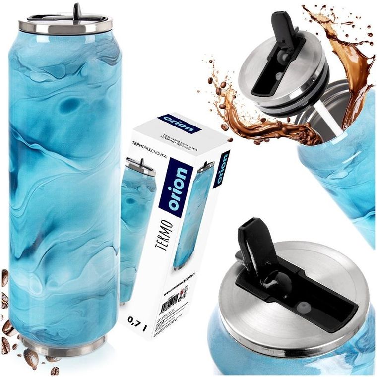 Orion, kubek termiczny, puszka, niebieska, 700 ml