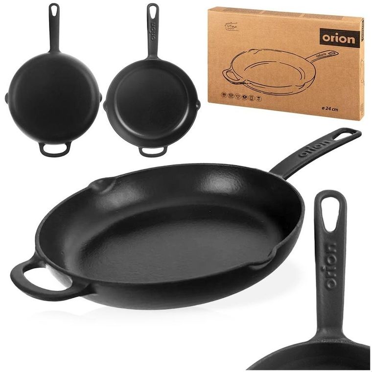 Orion, Litina, patelnia żeliwna emaliowana, 24 cm