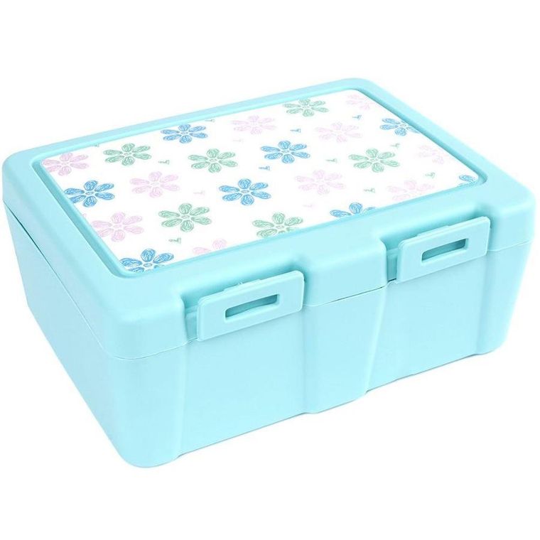 Orion, lunchbox z przegrodą i sztućcami, kwiaty, 1 l