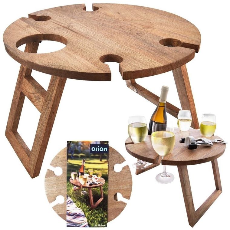 Orion, Mango, stolik piknikowy na wino, drewniany, składany, 39,5-24,5 cm