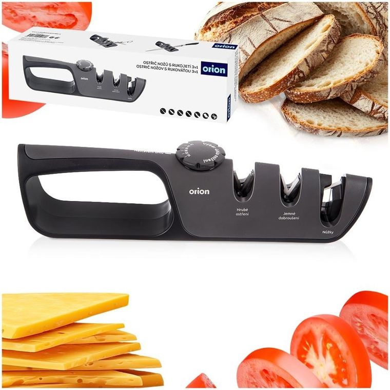 Orion, ostrzałka do noży z regulacją kąta ostrzenia, trójfazowa, 26,5-4,5-7 cm