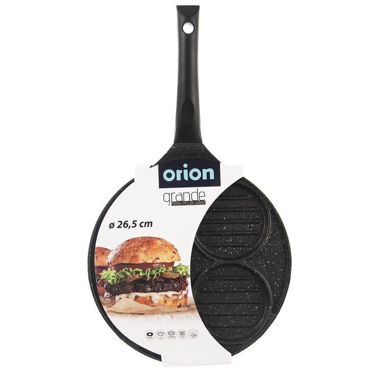 Orion, patelnia grillowa do smażenia, 4 otwory, Grande, 26,5 cm