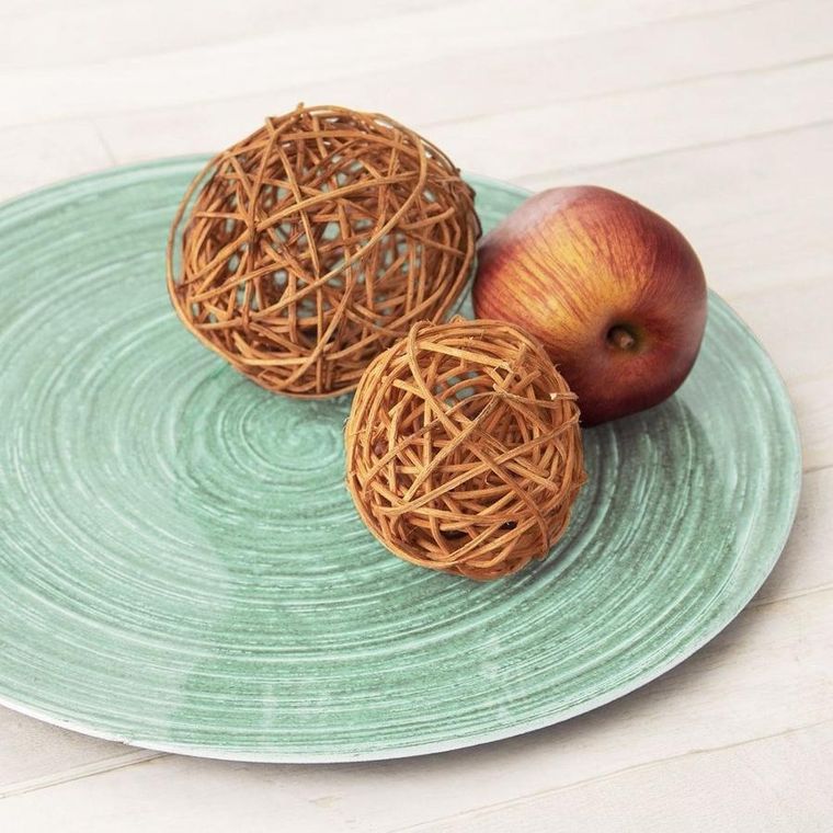 Orion, podtalerz dekoracyjny okrągły, taca do serwowania, miętowa, 33 cm