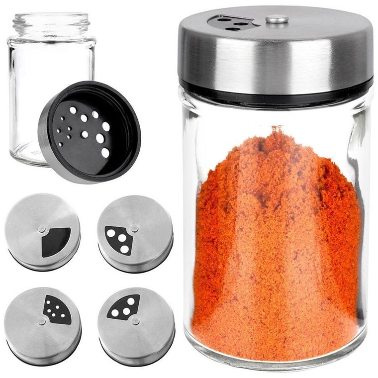 Orion, pojemnik szklany na przyprawy, z dozownikiem, 100 ml