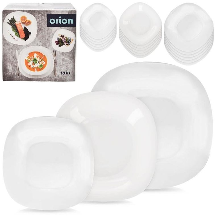 Orion, serwis obiadowy szklany, Luna, 18 elementów
