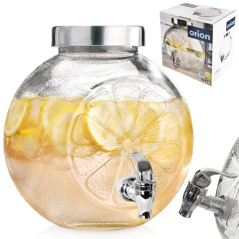 Orion, słój do napojów z kranikiem, szklany, 5.4 l