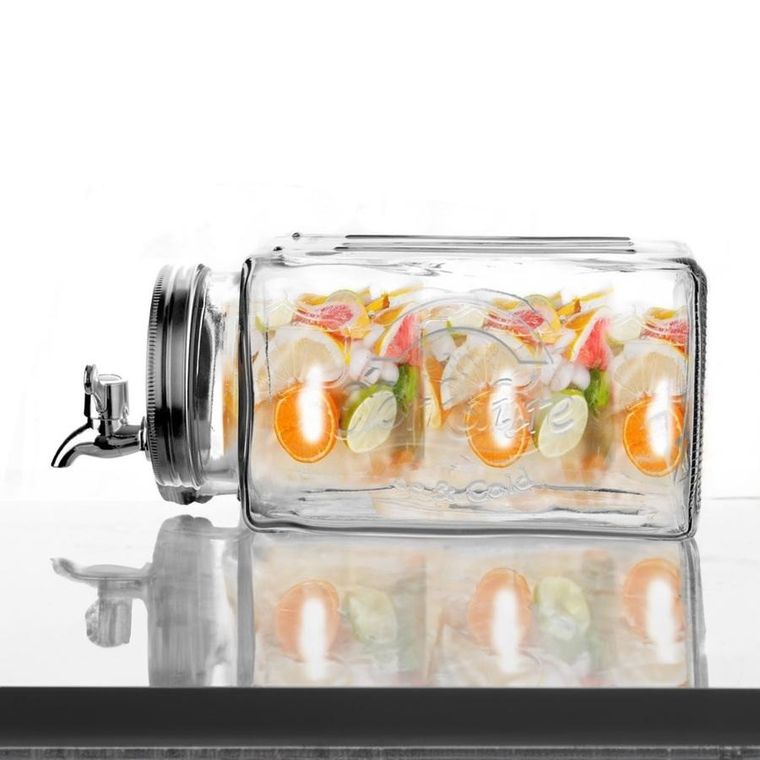 Orion, słój do napojów z kranikiem szklany do lodówki, 3.5 l