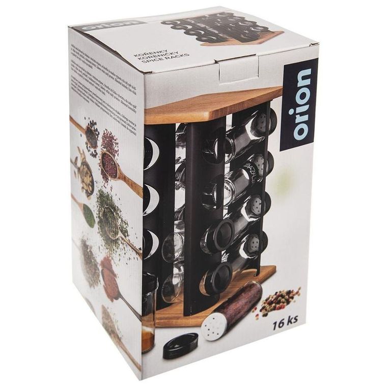 Orion, stojak na przyprawy, obrotowy, z dozownikiem, 16 szt.