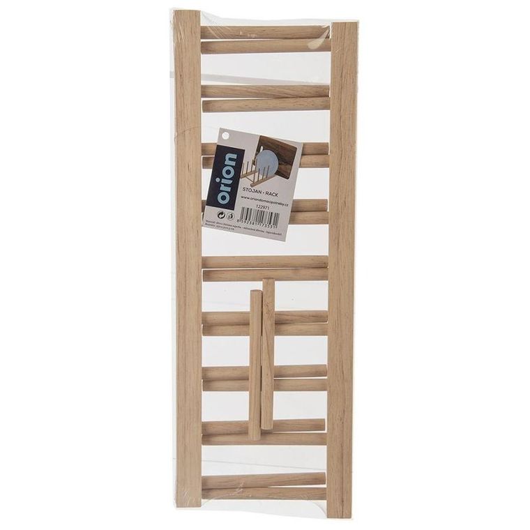 Orion, stojak na talerze i pokrywki, drewniany, 35.5-13.5-11 cm